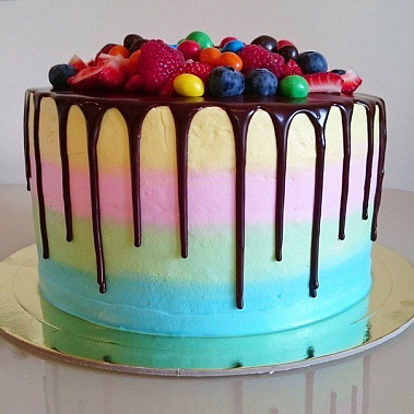 Торт с глазурью "Радуга" купить - набережныечелны.сладкоежкин.рф
